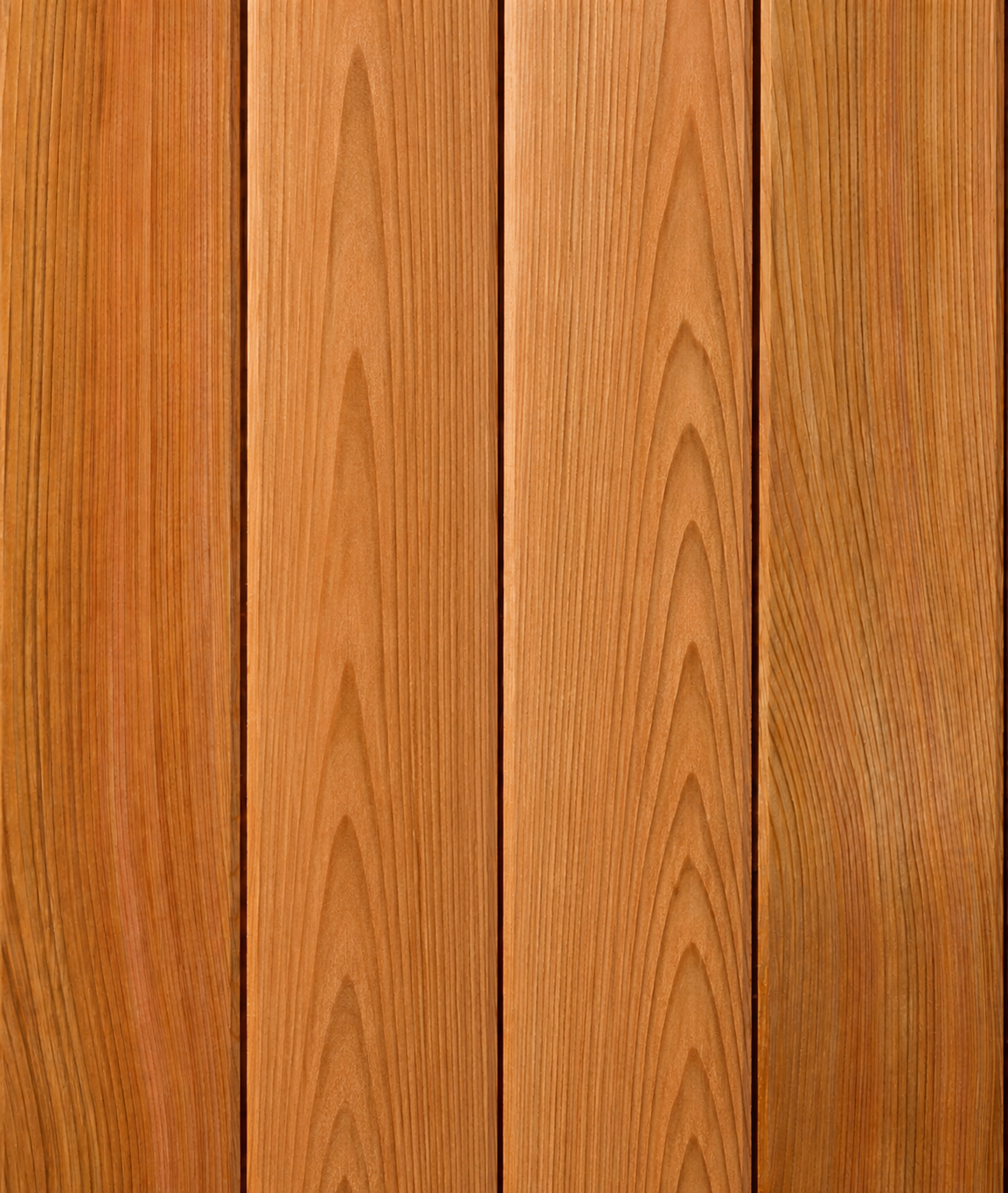 Mixed grain Western Red Cedar siding boards