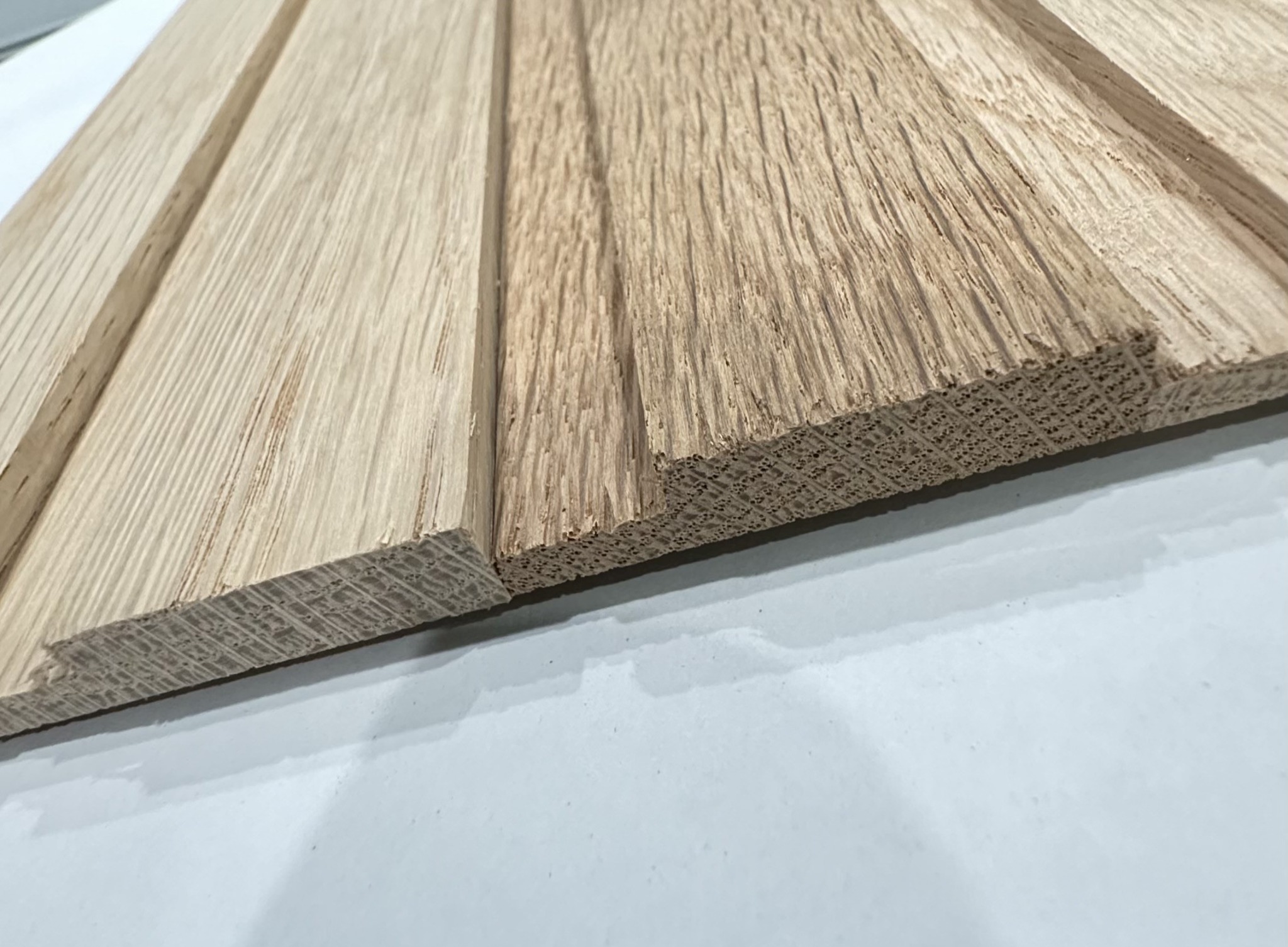 End view of rectangular Tambour slat profiles
